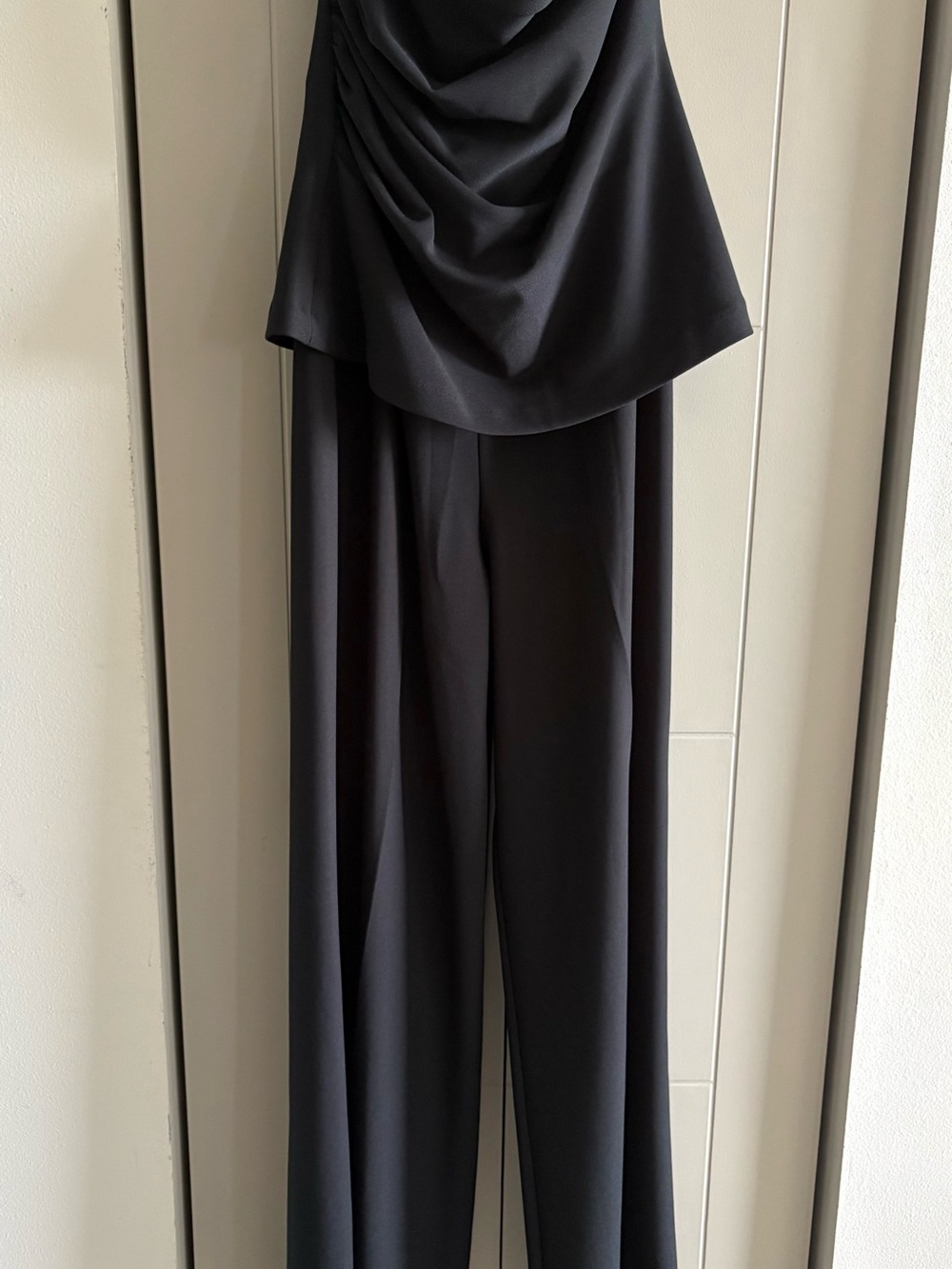 Abercrombie & Fitch Strapless Black Wide-Leg Jumpsuit - Picture 2 of 3